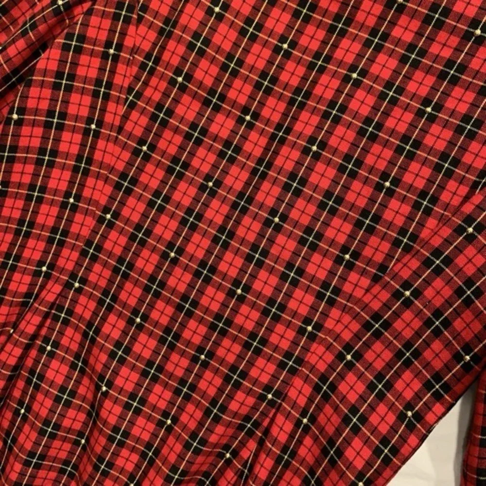 Vintage N.R.1 Red Plaid Blazer Size 8‎ Made in USA Punk Grunge Preppy 90s Y2K
